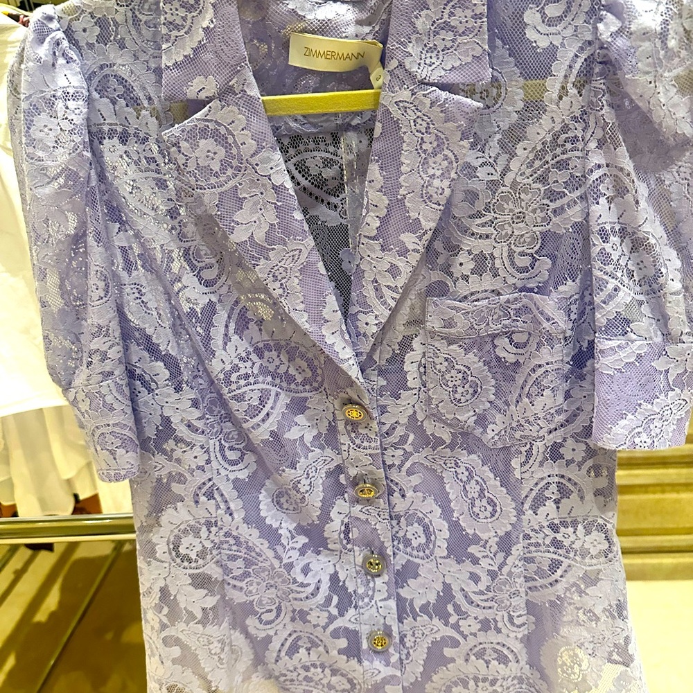 Authentic Zimmerman lilac lace blouse